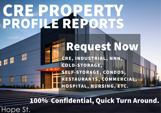 CRE Property Profiles ( CRE Properties, Industrial, Apartments, Commercial Mixed Use, Self-Storage, Etc. Research Anyone)